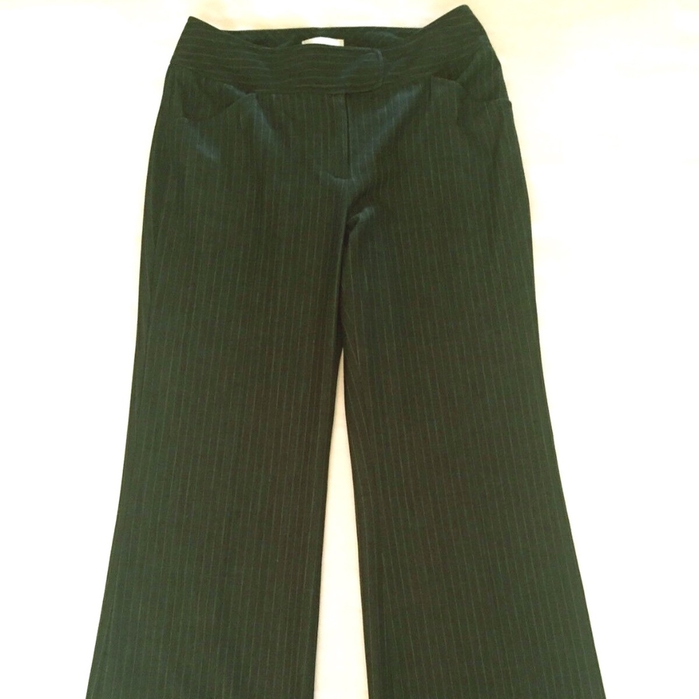 Flat Front Pin Striped Wool Blend Dress Pants Sz 8